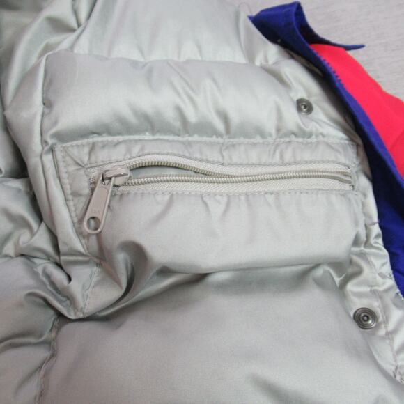 Vintage LL Bean Jacket Womens Large Red Down Bomber Nylon Coat USA Made 80s Zip - Picture 4 of 12